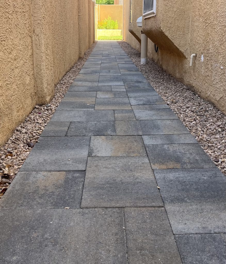 Albuquerque stone steps leading to backyard garden