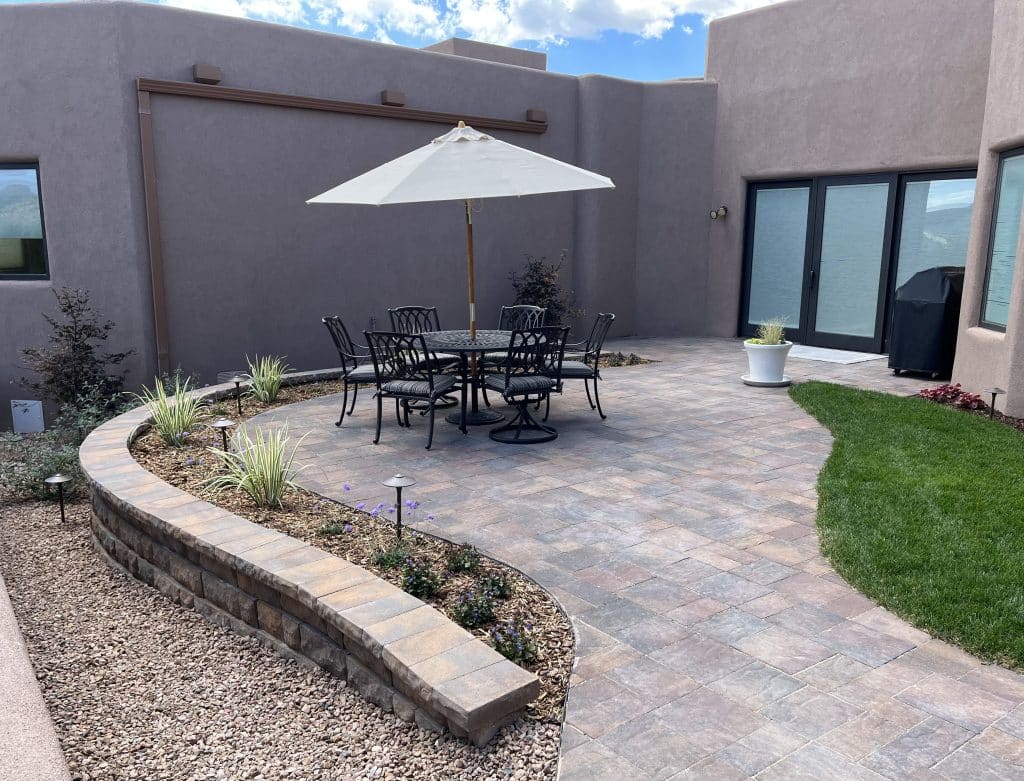 Albuquerque paver walkway through native plant garden